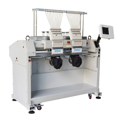Qs-1202C het dubbele Hoofd automatiseerde de Computer van Dahao van de Borduurwerkmachine voor van de het etikethoed van het T-shirtembleem het Borduurwerkmachine